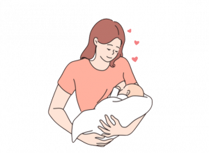 授乳をする逆子の妊婦さん